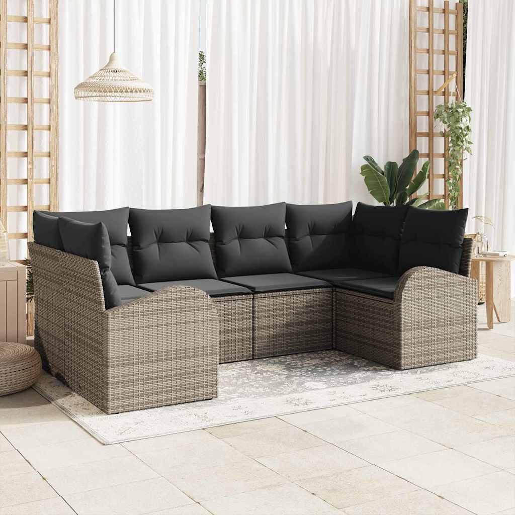 6-osaline Aiamööblikomplekt koos patjadega Hall polü rattan