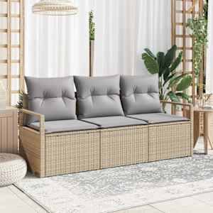 Set pohovek 3 pcs Béžová polyratan - obrázek 1