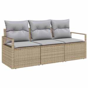Set pohovek 3 pcs Béžová polyratan - obrázek 2