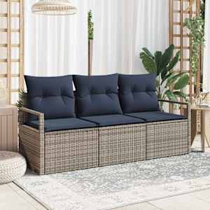 Set pohovek 3 pcs Šedá polyratan - obrázek 1