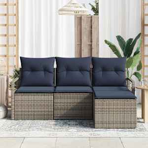 Set pohovek 4 pcs Šedá polyratan - obrázek 3