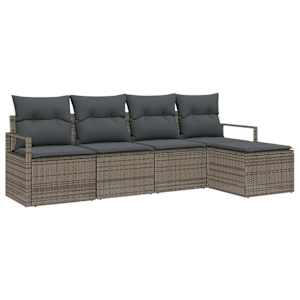 Set pohovek 5 pcs Šedá polyratan - obrázek 2