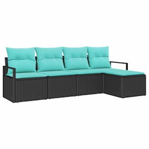 Set pohovek 5 pcs Černá polyratan - obrázek 2