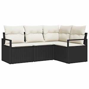 Set pohovek 4 pcs Černá polyratan - obrázek 2