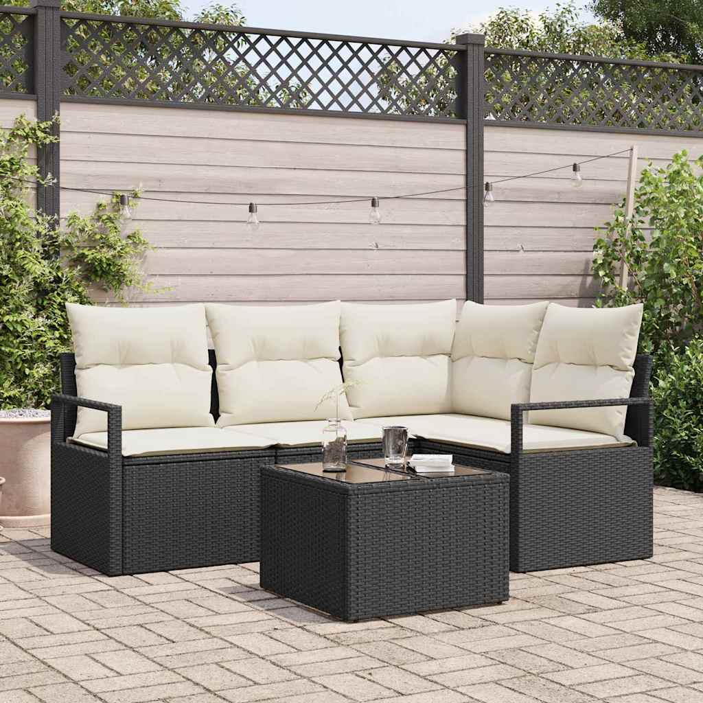 4-delers have sofa sæt med puder brun poly rattan, vidaXL 2-personers have sofa med puder sort poly rattan