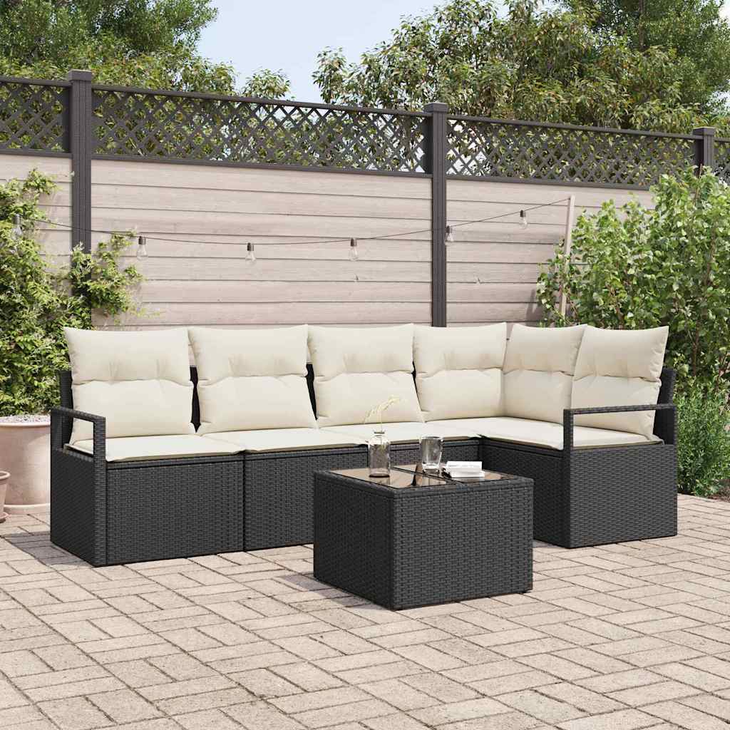 5-teiliges Garten Sofa Set mit Kissen, Braun Poly Rattan