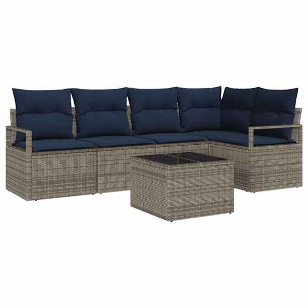 vidaXL Diivanikomplekt 6 pcs Hall pol&uuml;rotang