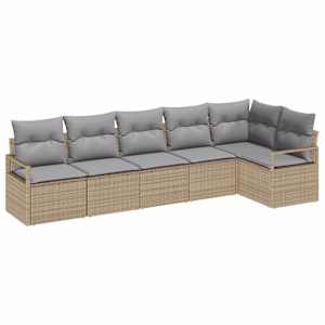 Set pohovek 6 pcs Béžová polyratan - obrázek 2