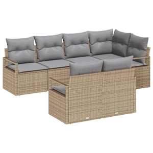 Set pohovek 7 pcs Béžová polyratan - obrázek 2