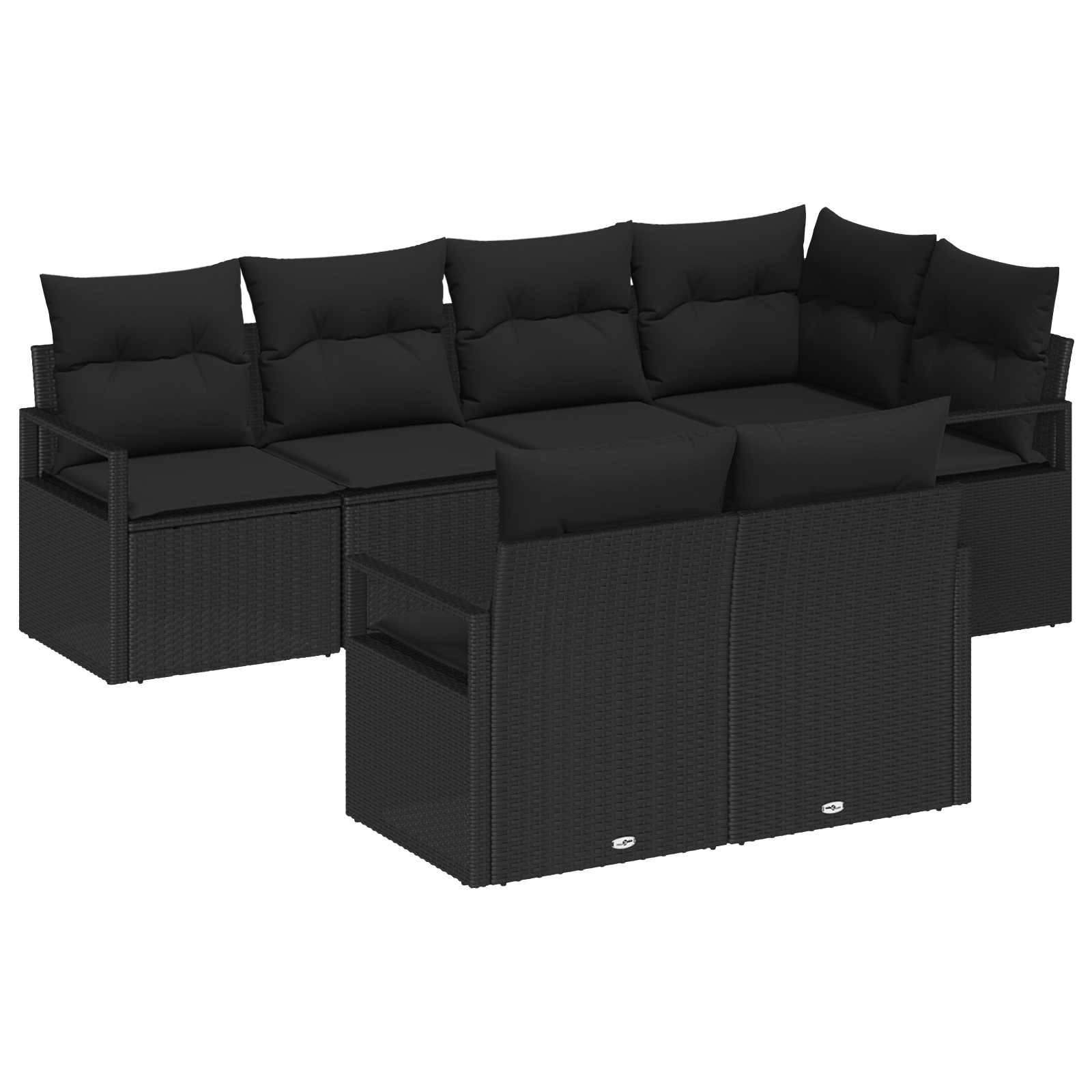 vidaXL Sofa Set 7 pcs Schwarz Poly-Rattan