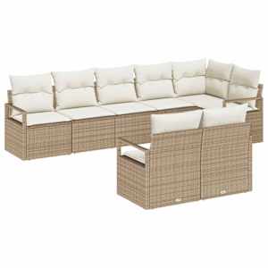 Set pohovek 8 pcs Béžová polyratan - obrázek 2