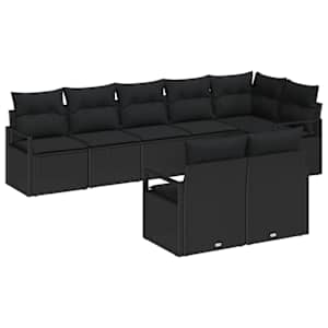Set pohovek 8 pcs Černá polyratan - obrázek 2