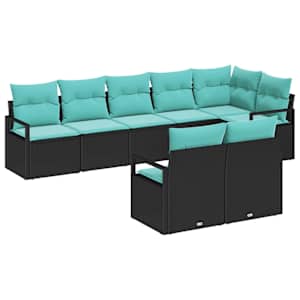 Set pohovek 8 pcs Černá polyratan - obrázek 2