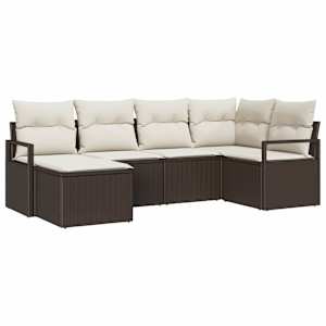 Set pohovek 6 pcs Hnědá polyratan - obrázek 2