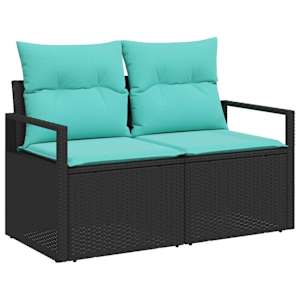 Set pohovek s polštářem 6 pcs Černá polyratan - obrázek 4