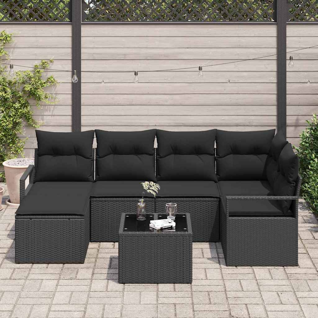 vidaXL 7-delige Lounge Set met Kussens Beige van Poly Rattan