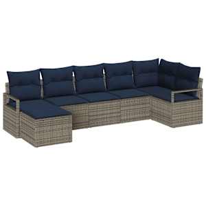 Set pohovek 7 pcs Šedá polyratan - obrázek 2