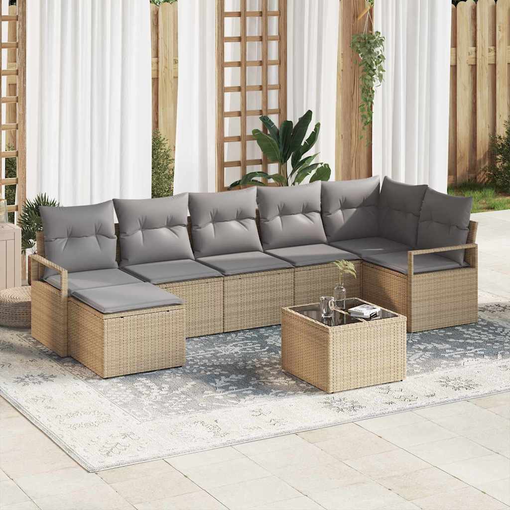 8-osaline Ai Sofa Komplekts Padjadega Must Polü Rotang