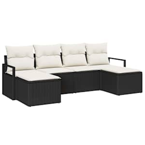 Set pohovek 6 pcs Černá polyratan - obrázek 2