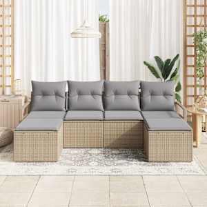 Set pohovek 6 pcs Béžová polyratan - obrázek 3