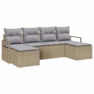 Set pohovek 6 pcs Béžová polyratan - obrázek 2