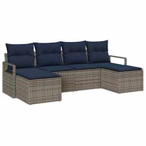 Set pohovek 6 pcs Šedá polyratan - obrázek 2