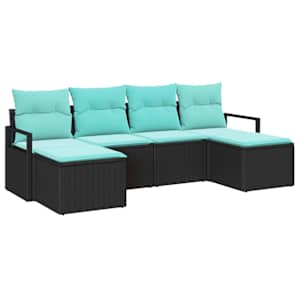 Set pohovek 6 pcs Černá polyratan - obrázek 2