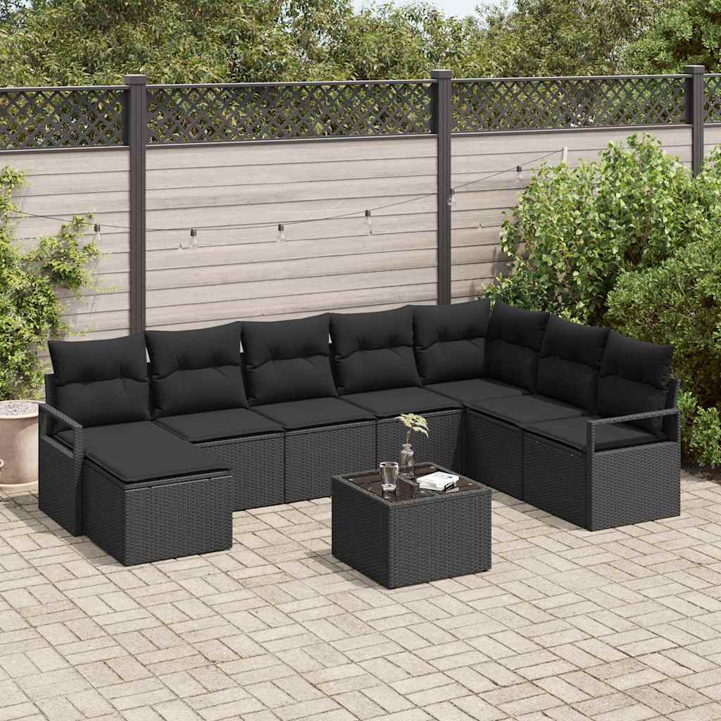 9-osaline aediivanikomplekt padjadega must polü rattan, vidaXL 2-kohaline aia diivan padjadega must polü rattan