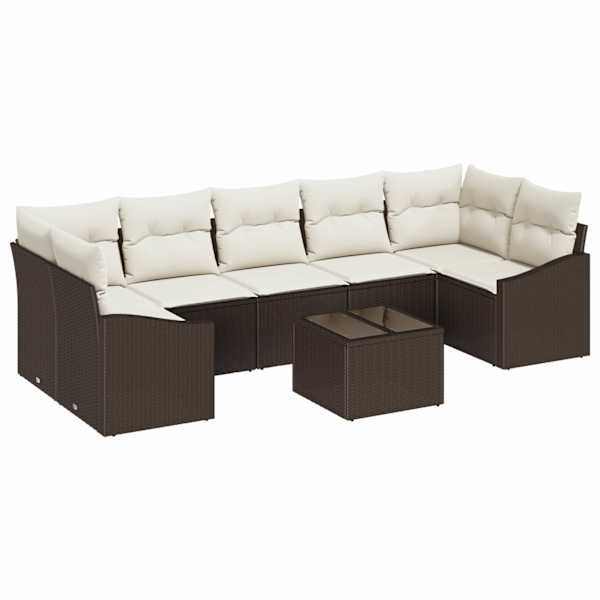vidaXL Diivanikomplekt Pruun ja kreem 55 x 55 x 37 cm pol&uuml;rotang