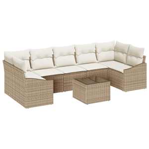 Set pohovek Béžová a krémová 55 x 55 x 37 cm polyratan - obrázek 2