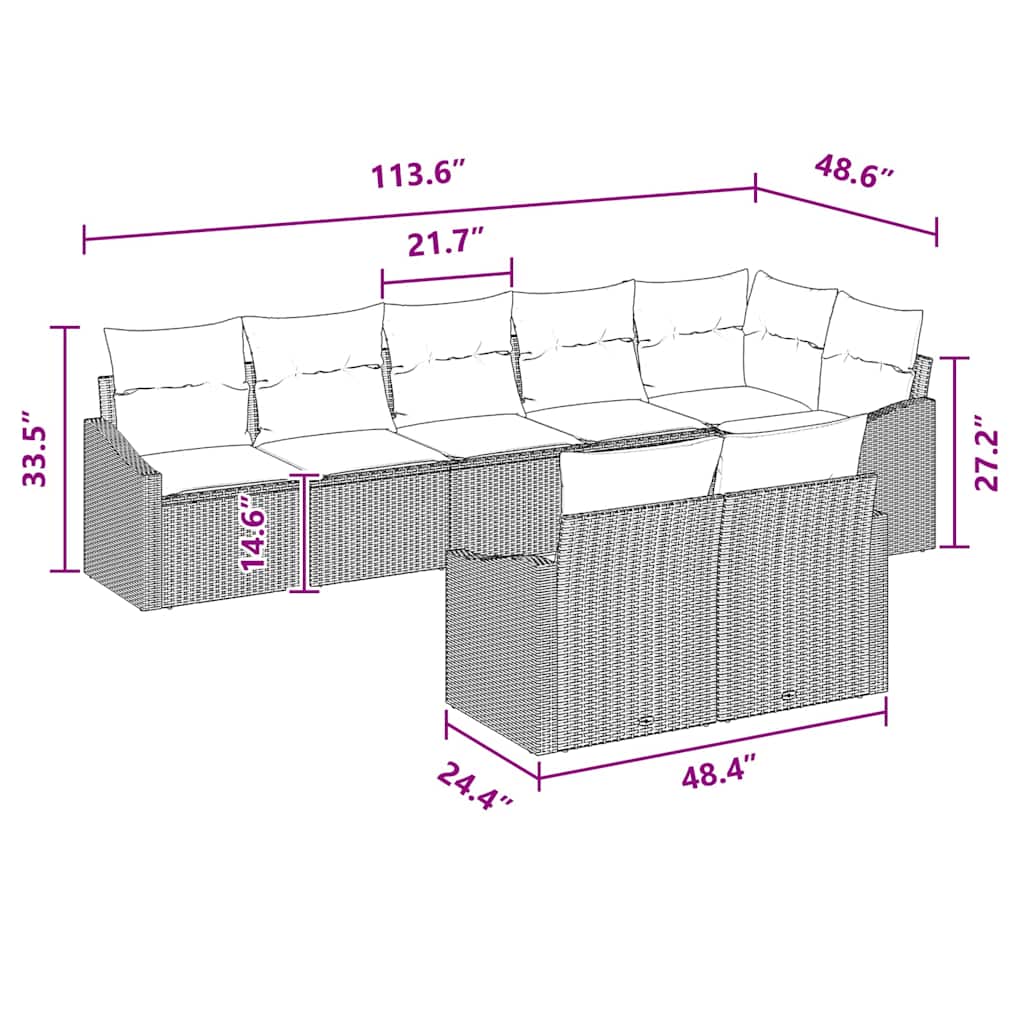 Garden Sofa Set Poly rattan Outdoor suitable for Seat Modular Couch Terrace Loun - Picture 29 of 42