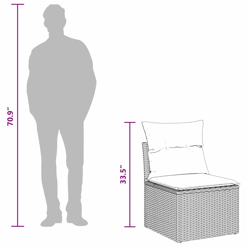 Garden Sofa Set Poly rattan Outdoor suitable for Seat Modular Couch Terrace Loun - Picture 41 of 42