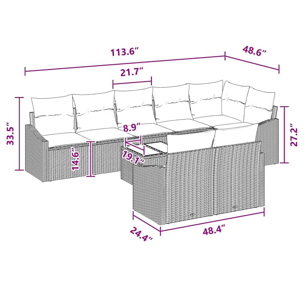 Garden Sofa Set Poly rattan Outdoor suitable for Seat Modular Couch Terrace Loun - Picture 42 of 42