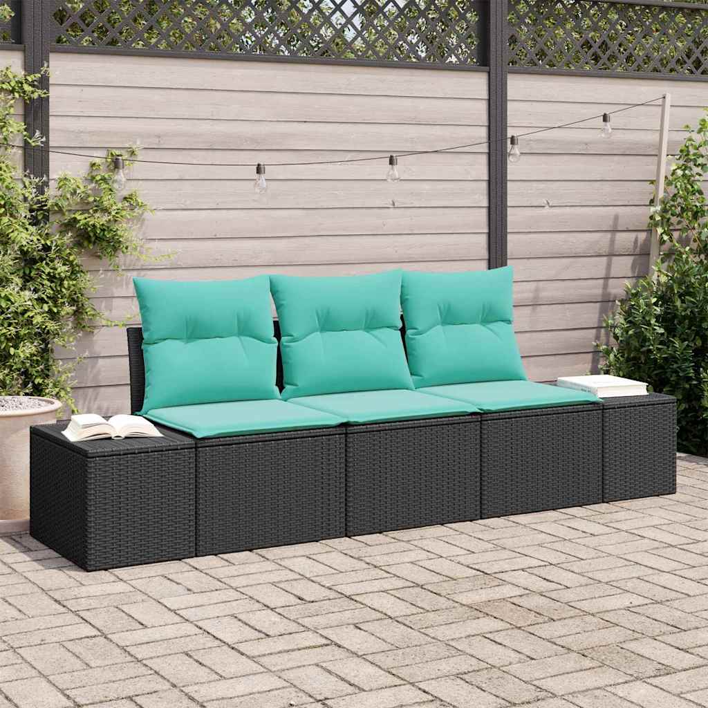 Set pohovek 3 ks Černá polyratan 3346926