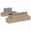 vidaXL Canap&eacute; de jardin Beež Rotin, Tissu
