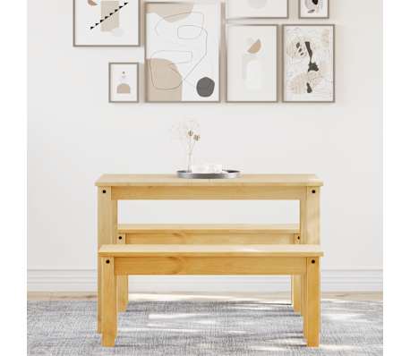 vidaXL Panama 3 r&eacute;szes t&ouml;m&ouml;r fenyőfa &eacute;tkezőgarnit&uacute;ra