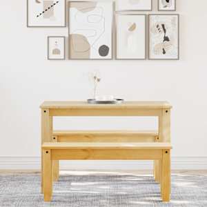 vidaXL Panama 3 r&eacute;szes t&ouml;m&ouml;r fenyőfa &eacute;tkezőgarnit&uacute;ra