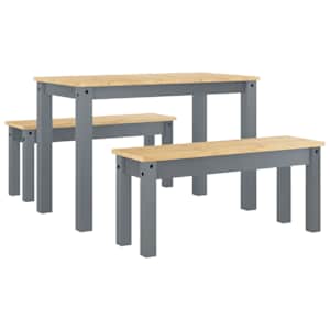 vidaXL 3-osaline s&ouml;&ouml;gilauakomplekt PANAMA, hall m&auml;nnipuit