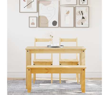 vidaXL 4-daļīgs pusdienu mēbeļu komplekts Panama, priedes koks