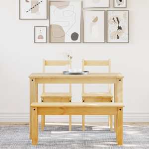 vidaXL 4-daļīgs pusdienu mēbeļu komplekts Panama, priedes koks