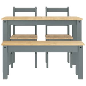 Jídelní set ze 4 kusů "Panama" Grey Borovicový masiv - obrázek 8