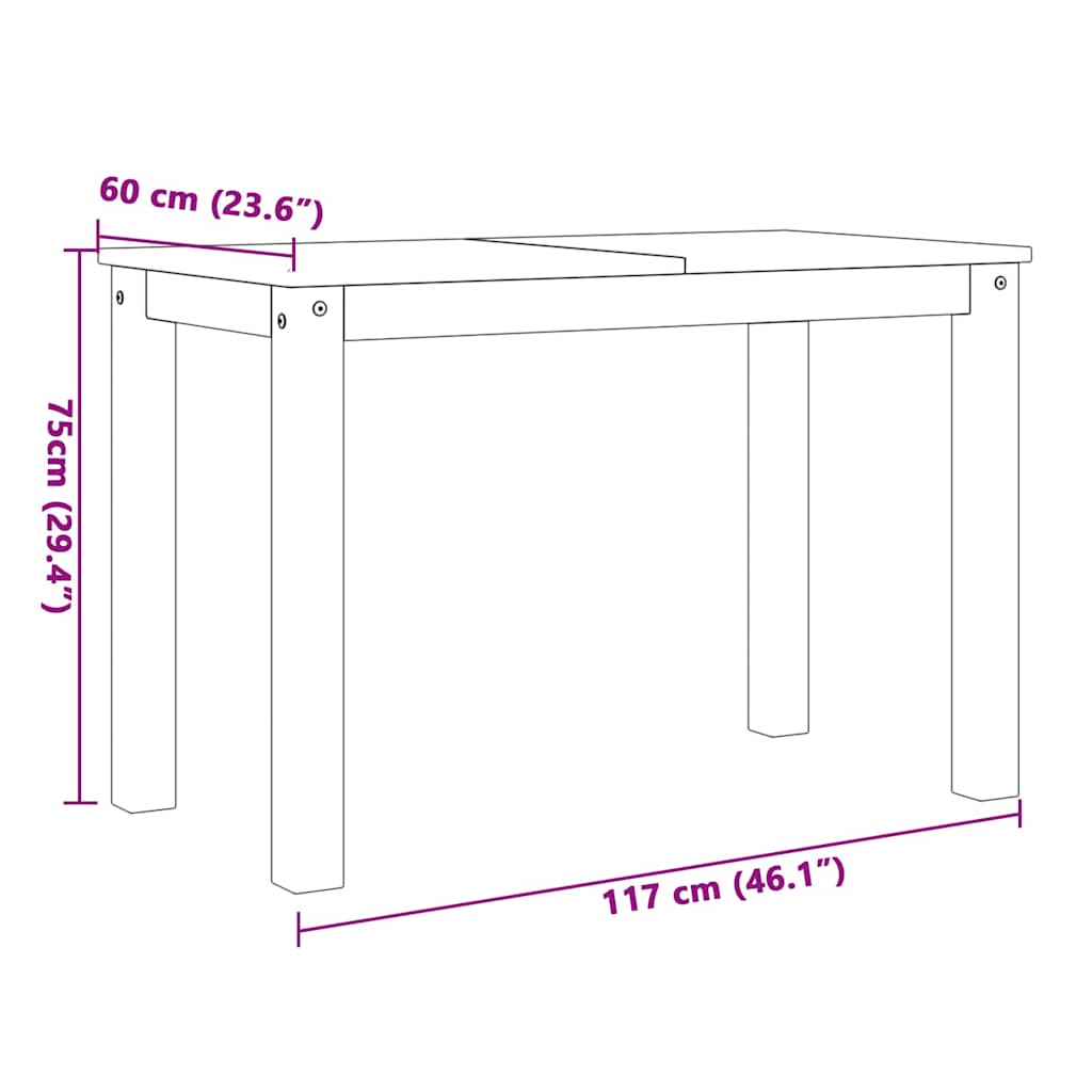 4-delige Eetset PANAMA massief grenenhout wit image 15