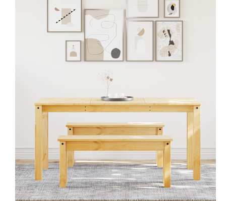 vidaXL Ensemble &agrave; manger Panama 3 pcs bois de pin massif