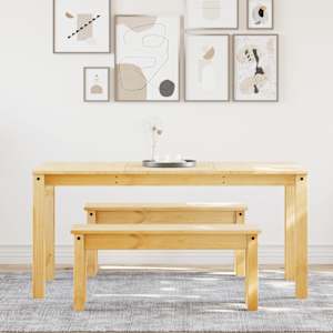 vidaXL Ensemble &agrave; manger Panama 3 pcs bois de pin massif