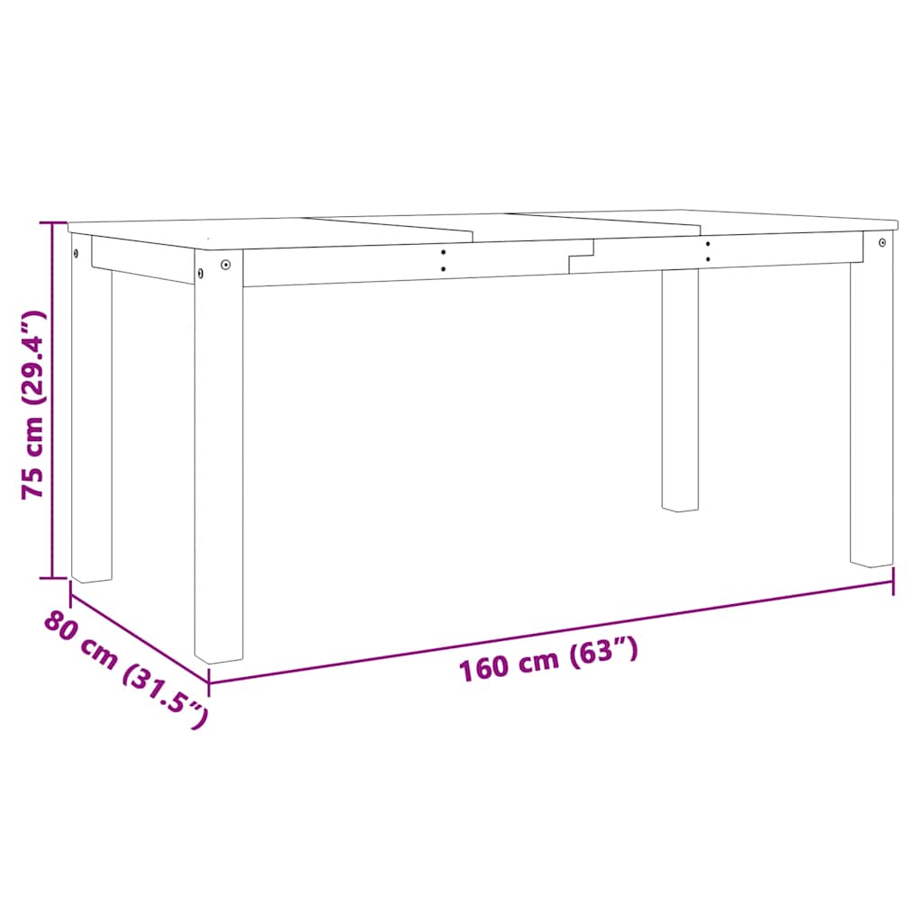 4-delige Eetset PANAMA massief grenenhout wit image 15