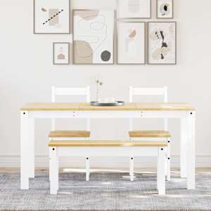 vidaXL 4-dijelni blagovaonski set Panama od masivne borovine