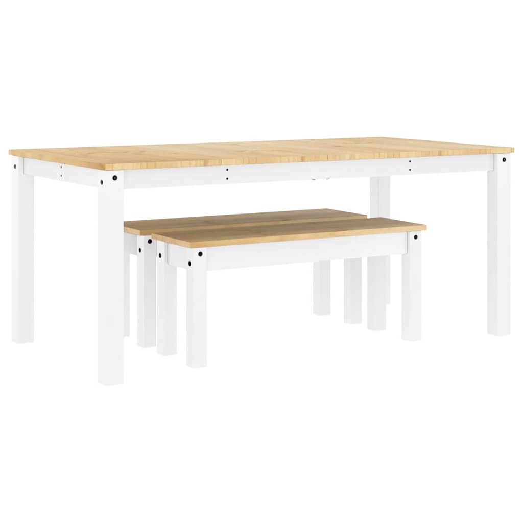 vidaXL Jídelní set ze 3 kusů PANAMA Bílé masivní dřevo borovice