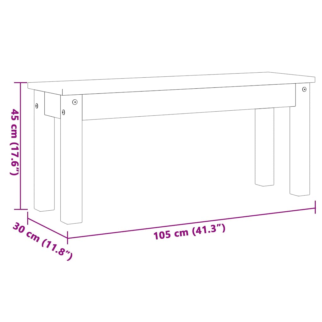 3-delige Eethoek PANAMA massief grenenhout wit image 13