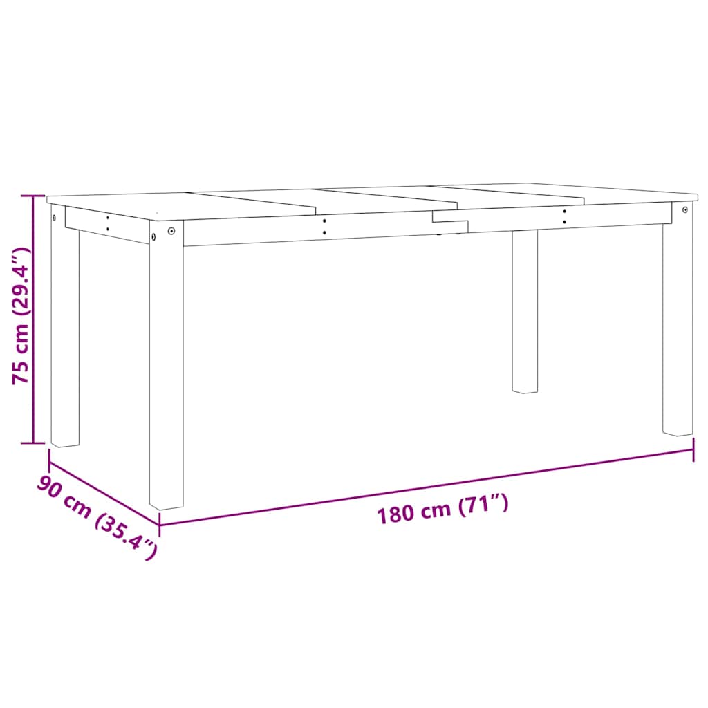4-delige Eetset PANAMA massief grenenhout wit image 15