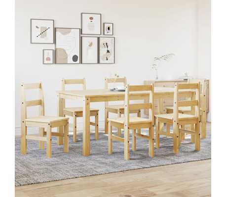 vidaXL Ensemble &agrave; manger Panama 7 pcs bois de pin massif